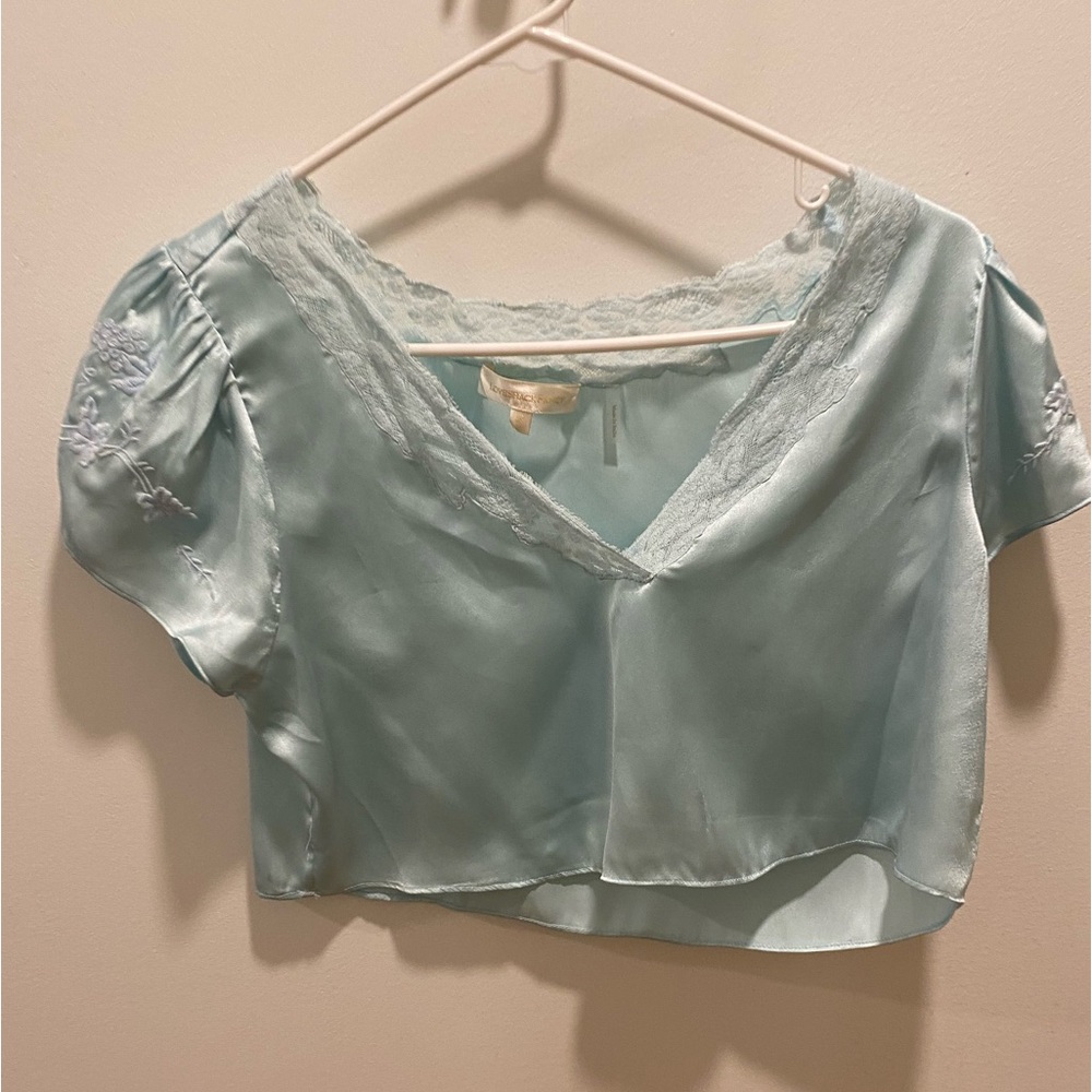 LoveShackFancy silk crop top